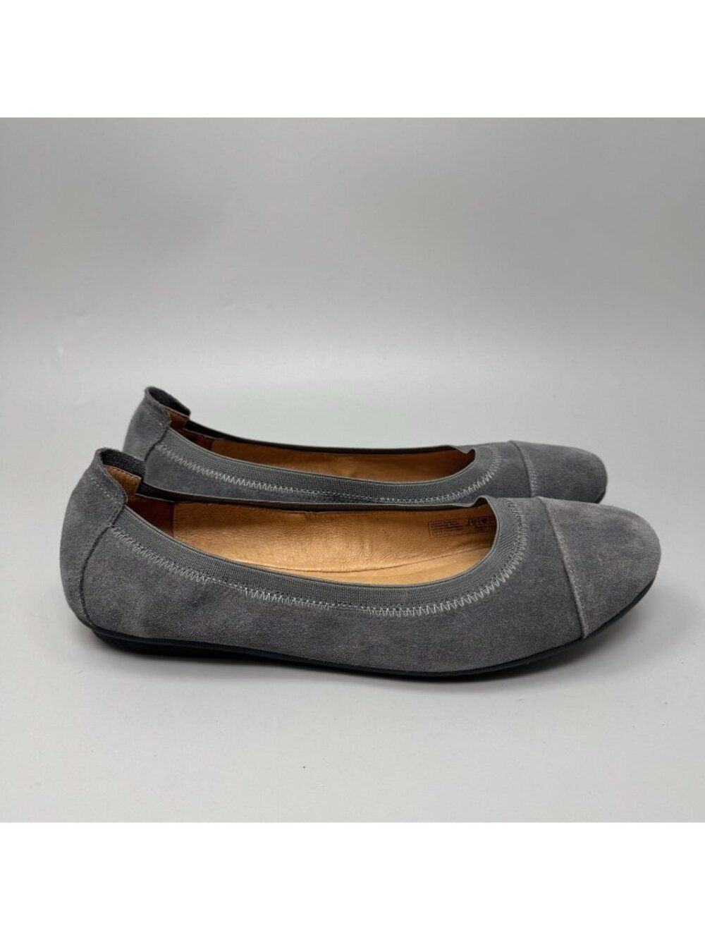 Josef Seibel Womens Pippa Gray Leather Suede Padded Comfort Flats Size 10 US